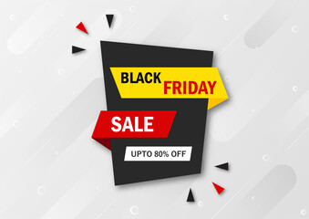 abstract black friday sale promotion banner concept on gray background. vector illustration.