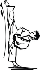 vector illustration of the taekwondo master
