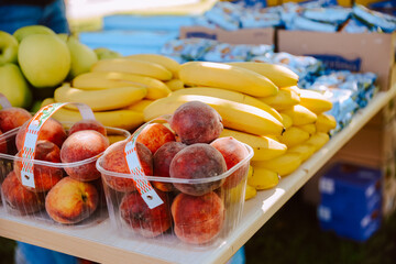 Delicious fresh fruit arranged on the table