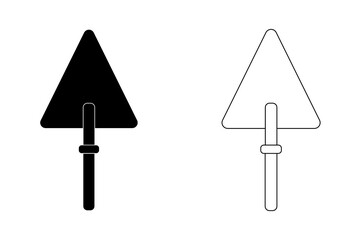 Tiler metal trowell icon black white outline
