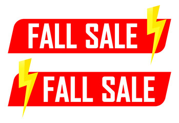 Set Fall Sale banners, Autumn discount tags design template, vector illustration
