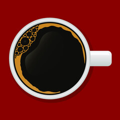 Coffee Cup from the top and red background