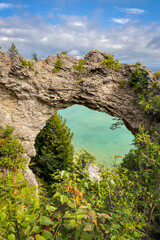 Arch Rock, famous landmark in Mackinac Island in Michigan, USA