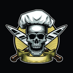 Chef skull illustration