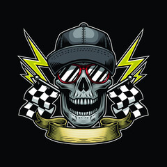 Racing skull illustration