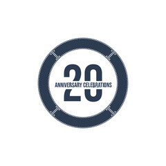 20 Years Anniversary Celebrations Vector Template Design Illustration