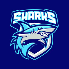 Sharks mascot logo design illustration