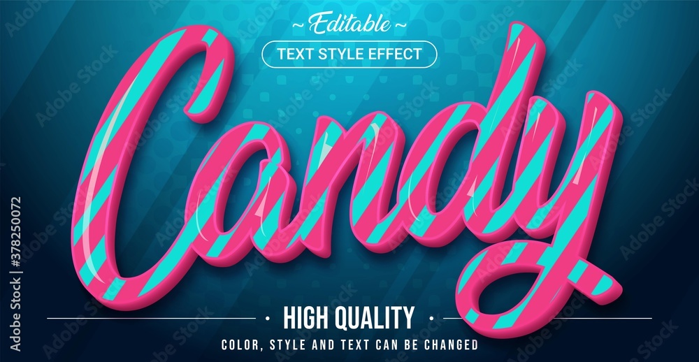 Poster editable text style effect - sweet candy theme style.