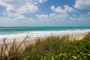 Waves rolling in as the tide ebbs out on a late morning in the Indian Ocean at Cable Beach, Broome...