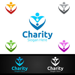 Helping Hand Charity Foundation Creative Logo for Voluntary Church or Charity Donation