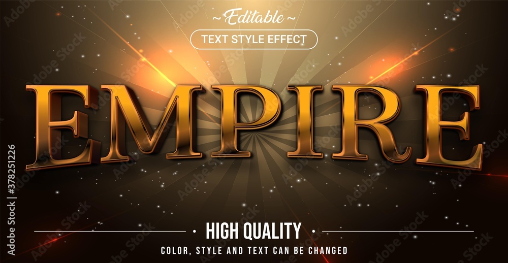 Aufkleber editable text style effect - empire theme style.