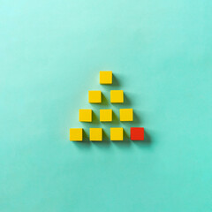 Business material, pyramid-shaped block. Society, organization, strategy, top-down, basics, etc....