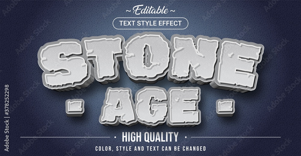 Poster editable text style effect - stone age theme style.