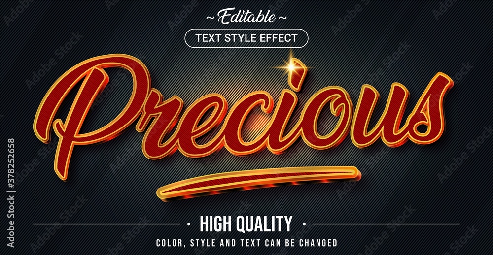 Wall mural editable text style effect - precious theme style.