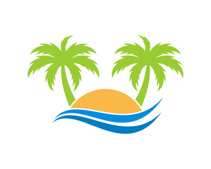 Beach traveling place logo