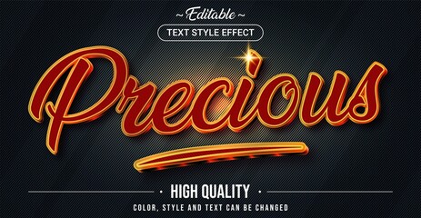 Editable text style effect - Precious theme style.