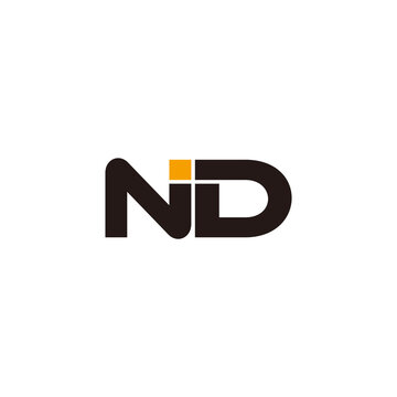 letter nd simple geometric line art symbol logo vector