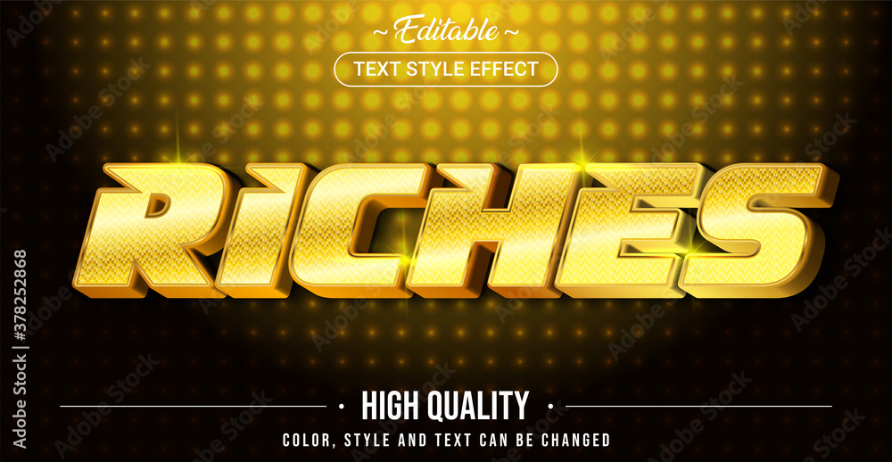 Poster editable text style effect - rich gold theme style.