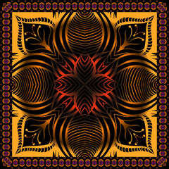 Creative color pattern for decoration. Print for paper wallpaper, tiles, textiles, neckerchief. Scarf design. Frame 