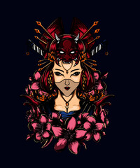 portrait of a girl with a tattoo