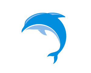 Fototapeta premium Blue dolphin vector illustration