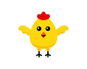 Funny chic with happy face