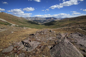 Looking down from Searle Pass in the Colorado Rocky Mountains