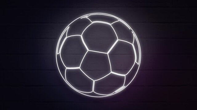realistic neon football ball for decoration and covering on the wall background.
