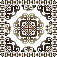 Creative color pattern for decoration. Print for paper wallpaper, tiles, textiles, neckerchief. Scarf design. Frame 