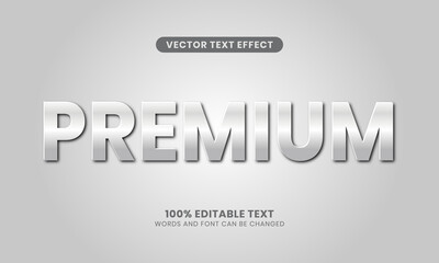 Silver Premium Text Effect. Simple, modern, and elegant. Easy to edit. Vector illustration.