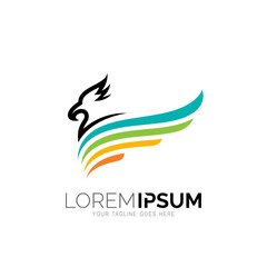 Eagle logo with colorful design simple , Line icon vector