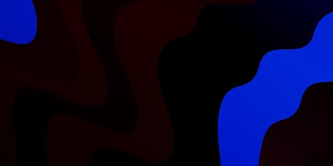 Dark Blue, Red vector pattern with curved lines. Abstract gradient illustration with wry lines. Pattern for booklets, leaflets.