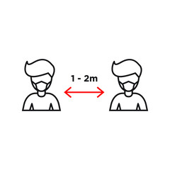 Social distancing icon design. vector illustration