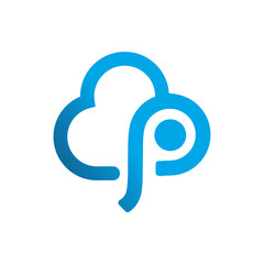 custom initial letter P cloud Logo Design Great Logo Leters Icon Vector Design