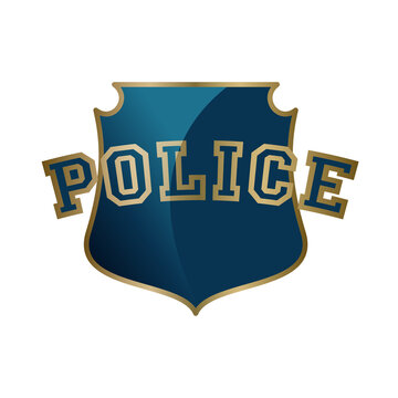 custom police emblem Lettering logo design vector illustration