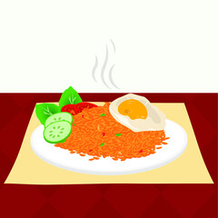 Fried Rice plate with food 
