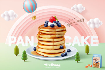 Fluffy pancake ad template
