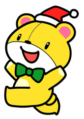 サンタ帽子をかぶったクマのぬいぐるみ
