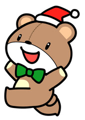 サンタ帽子をかぶったクマのぬいぐるみ