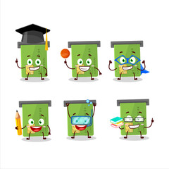 School student of atm card slot cartoon character with various expressions