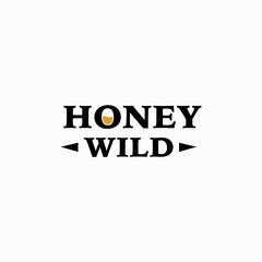 Honey Wild Logo Vector Typography