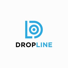 Drop Line Logo Vector Symbol, dl