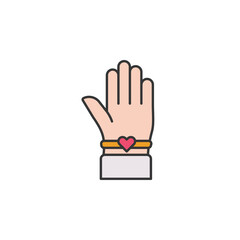 Obraz premium hand best friends bracelet outline icon. Elements of friendship line icon. Signs, symbols and vectors can be used for web, logo, mobile app, UI, UX on white background