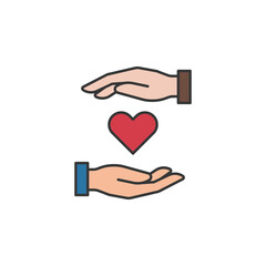care hands friendship outline icon. Elements of friendship line icon. Signs, symbols and vectors can be used for web, logo, mobile app, UI, UX on white background