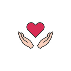 love hands friendship outline icon. Elements of friendship line icon. Signs, symbols and vectors can be used for web, logo, mobile app, UI, UX on white background