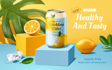 Sparkling water advertisement