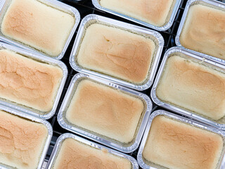 soft cakes in aluminium foil container, rectangular soft cakes
