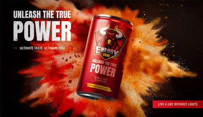 Energy drink promo banner
