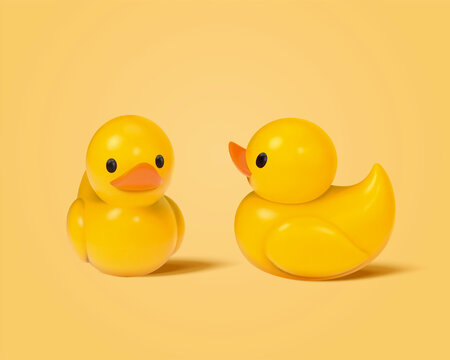Cute toy duck figurines