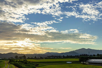 秋の田園風景　秋田県仙北市